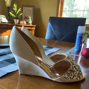 Badgley Mischka Jeweled Wedges